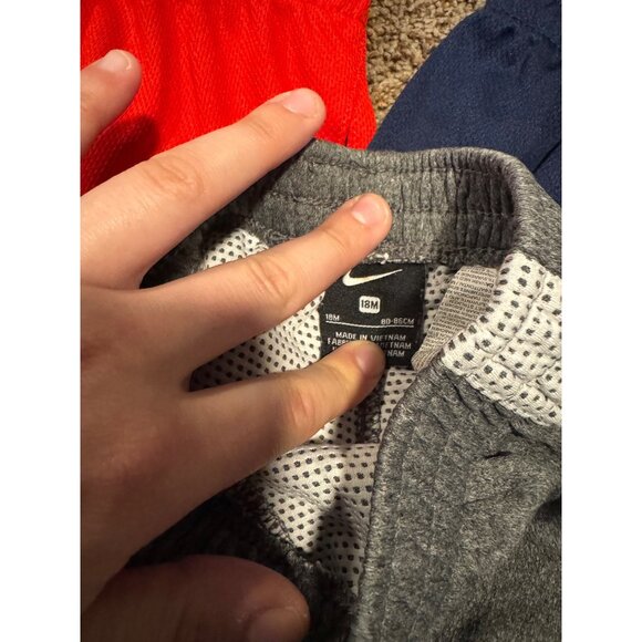 Nike Lot 3 Pairs Shorts Size 18M Red Blue Gray Athletic Toddler Infant - Picture 6 of 8